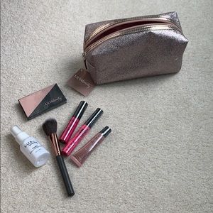 Ulta Beauty cosmetic bag with makeup